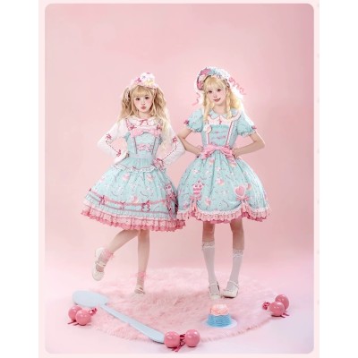 Mademoiselle Pearl Sanrio Cinnamoroll Cherry Themed Blouse Cutsew JSK and OP(Reservation/2 Colours/Full Payment Without Shipping)